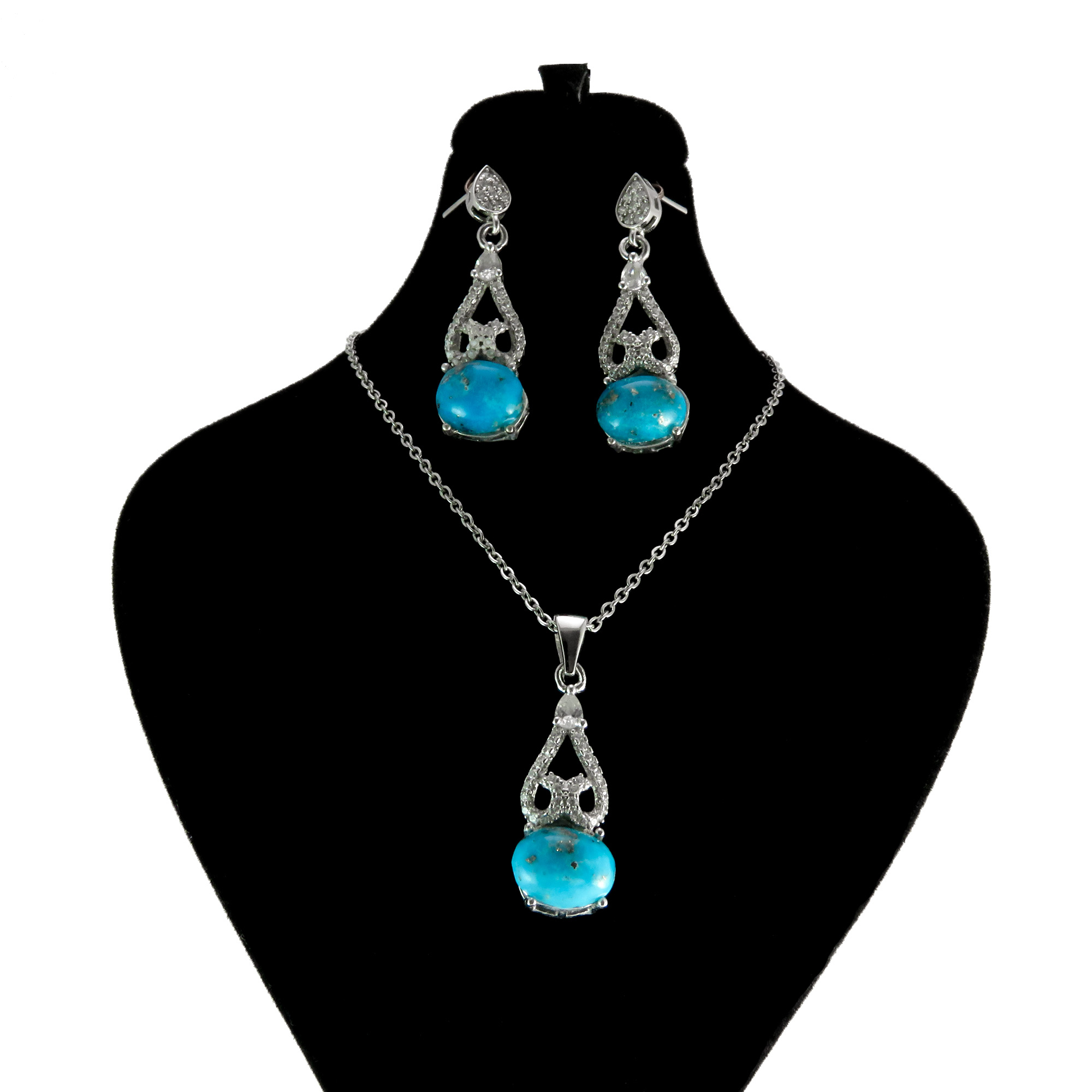 نیم ست نقره زنانه کد AV064