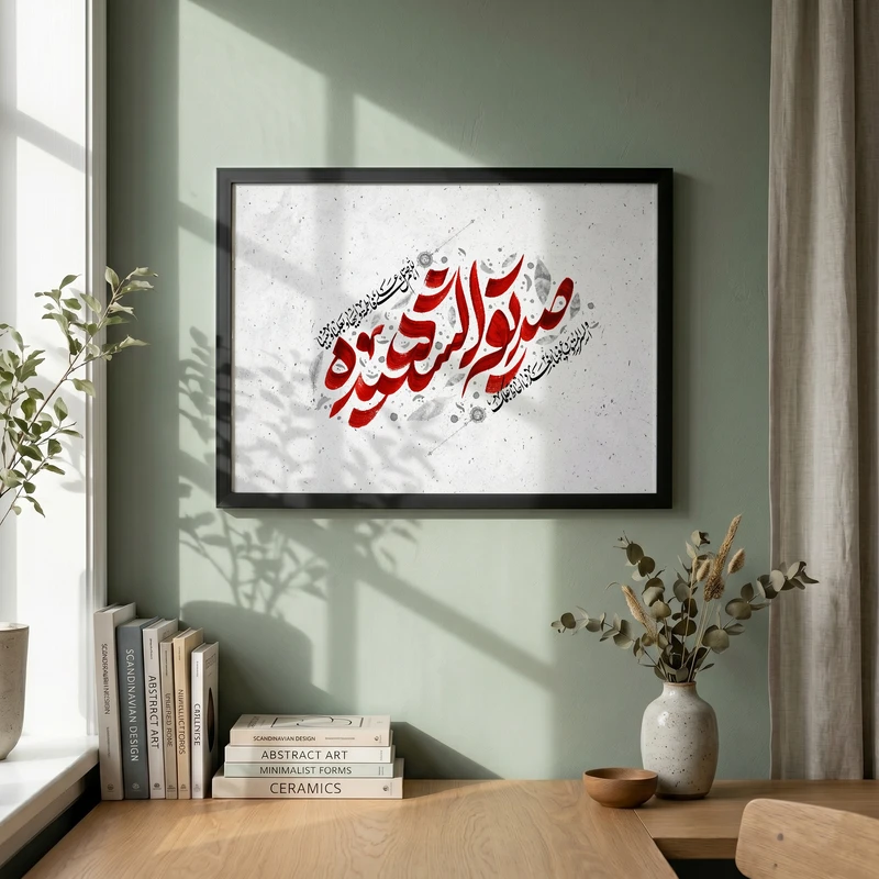 تابلو طرح یا حضرت فاطمه (س) مدل G15610 فریم مشکی