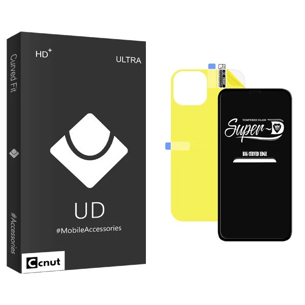 محافظ صفحه نمایش کوکونات مدل UDB SuperD مناسب برای گوشی موبایل اپل iPhone 12 Pro Max  به همراه محافظ پشت گوشی