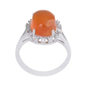 انگشتر نقره زنانه بازرگانی میلادی مدل سنگ عقیق کد AWR_1048