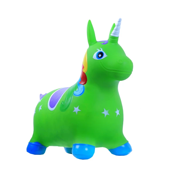 عکس شماره 7 : عروسک بادی مدل پرشی اسب شاخ دار یونیکورن