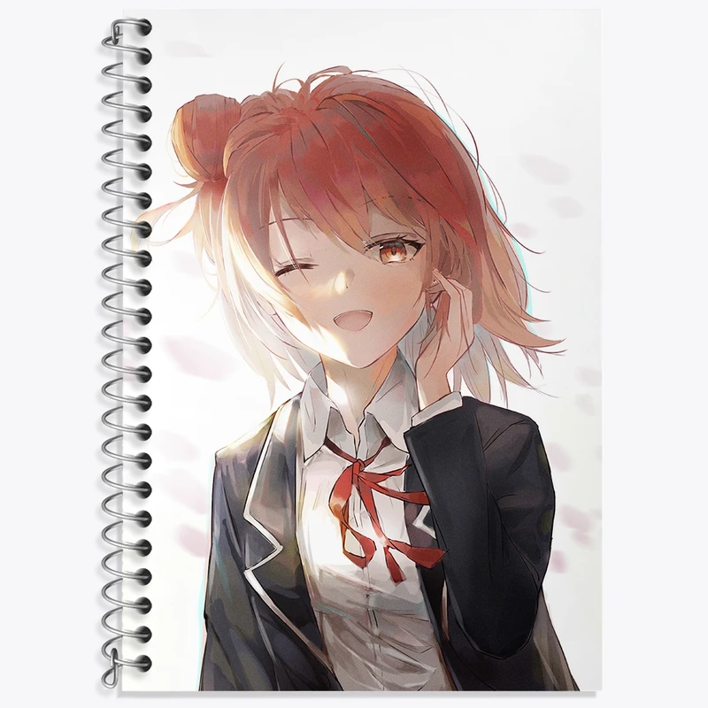 دفتر زبان 50 برگ خندالو مدل دو خط طرح یویی انیمه جوانی کمدی رومانتیک من کد 32515