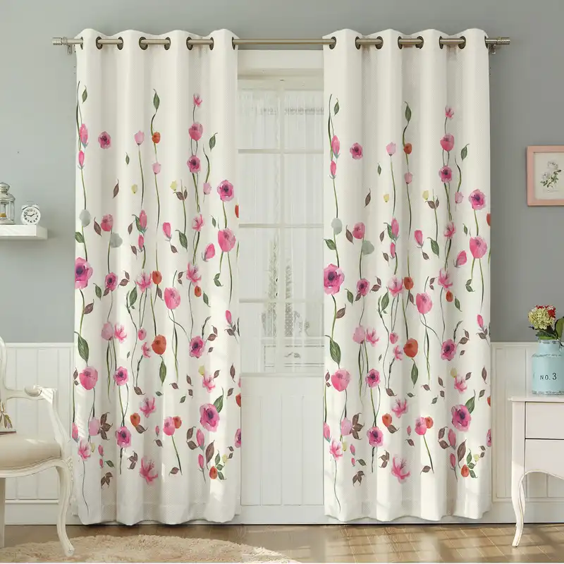 پرده نیروانا طرح گل مدل مخمل کد 8714 سایز 140×280 سانتی متر