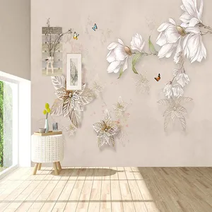 پوستر دیواری سه بعدی مدل گل شاخه نقاشی گل DVRF2318