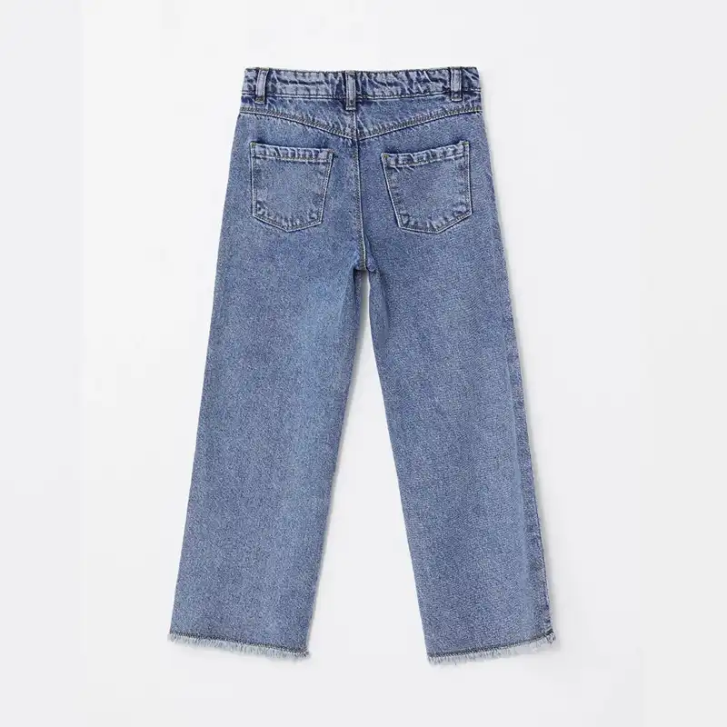 شلوار جین دخترانه ال سی وایکیکی مدل بگ زاپ دار