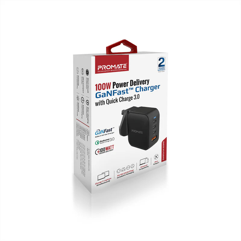 شارژر دیواری 100 وات پرومیت مدل GANPORT4-100PD
