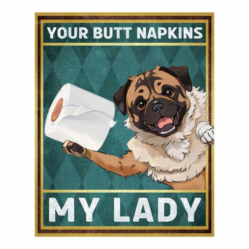 پوستر مدل دستمال معطر بانوی من-طرح سگ