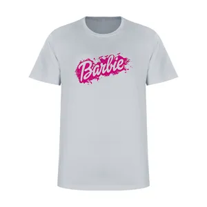 تی شرت آستین کوتاه زنانه مدل باربی کد L311 رنگ طوسی