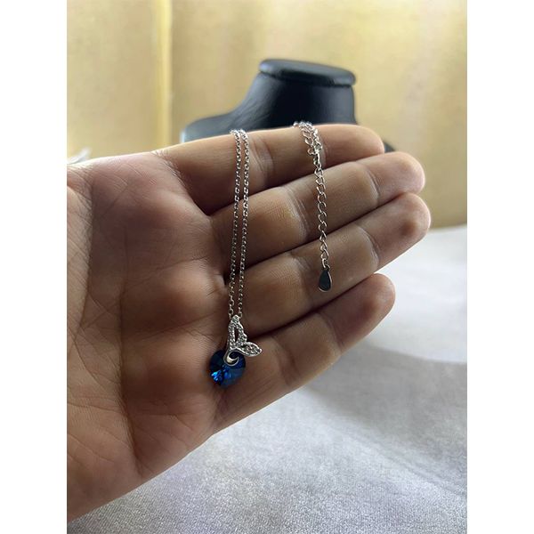 گردنبند نقره زنانه سواروسکی مدل قلب و بال پری دریایی کد 693223 -  - 3