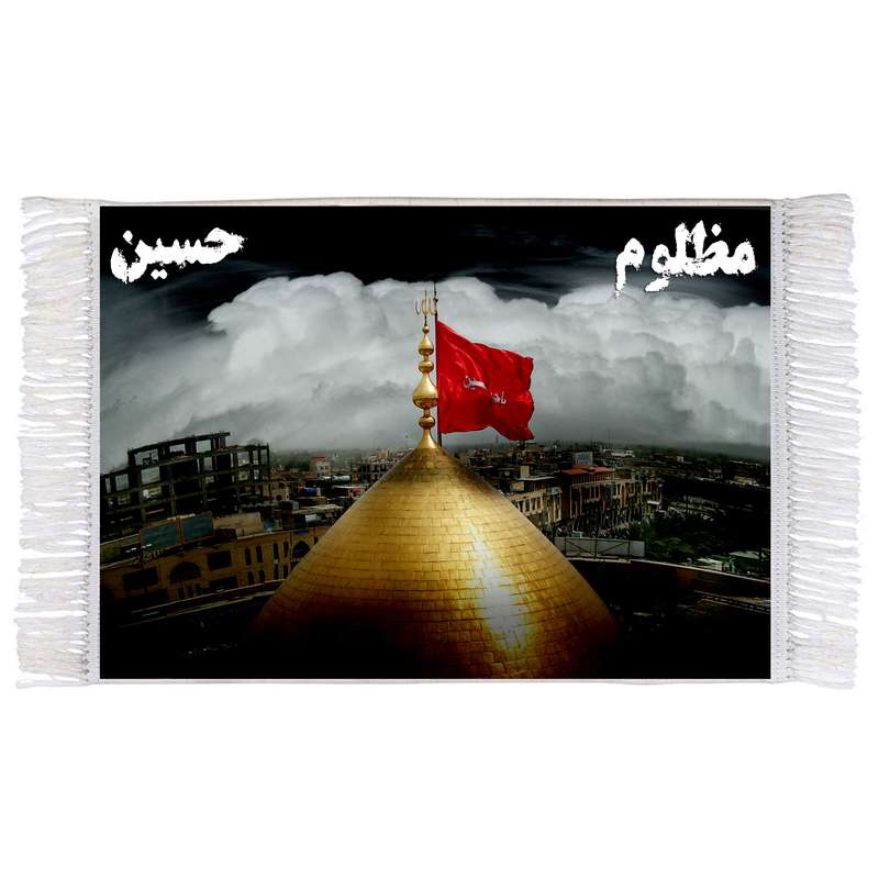 فرش ماشینی دیوارکوب اطلس آبی طرح حسین مظلوم مدل T2519 