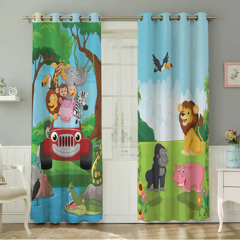 پرده نیروانا طرح کودک مدل مخمل کد 8314سایز 140×280 سانتی متر