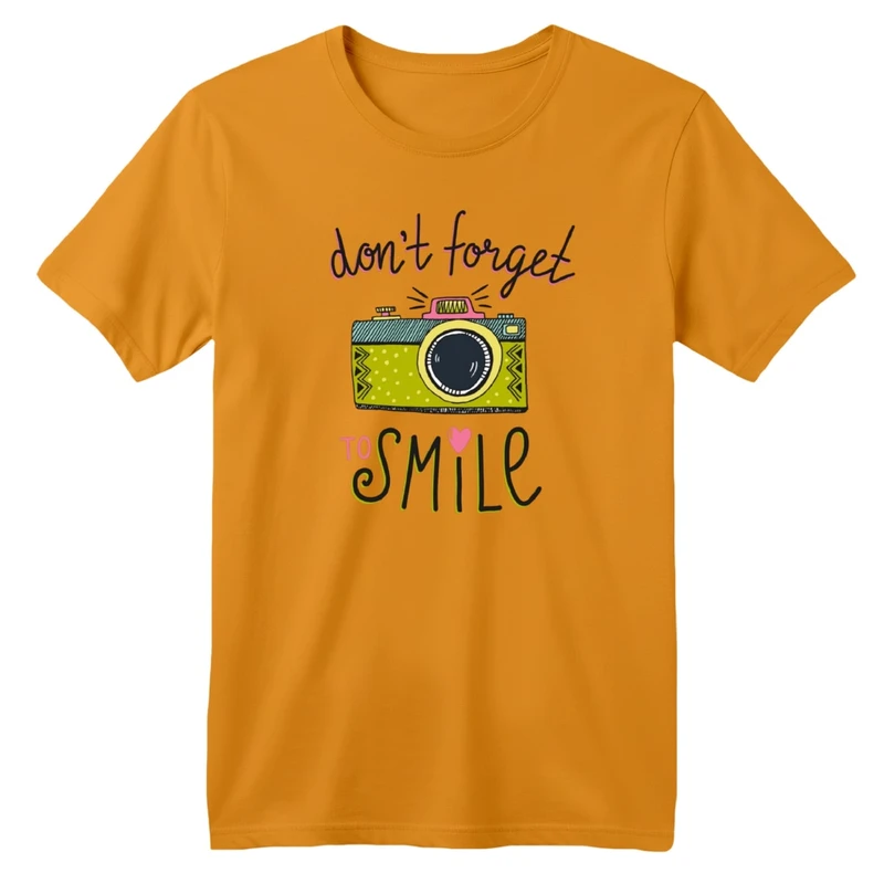 تی‌شرت لانگ آستین کوتاه یقه گرد
 بچگانه مدل دوربین و لبخند