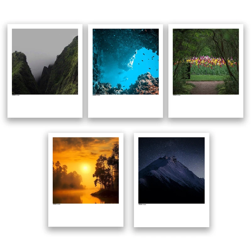 آویز تزیینی عرش مدل فانتزی منظره طبیعت کد Asa1292 مجموعه پنج عددی