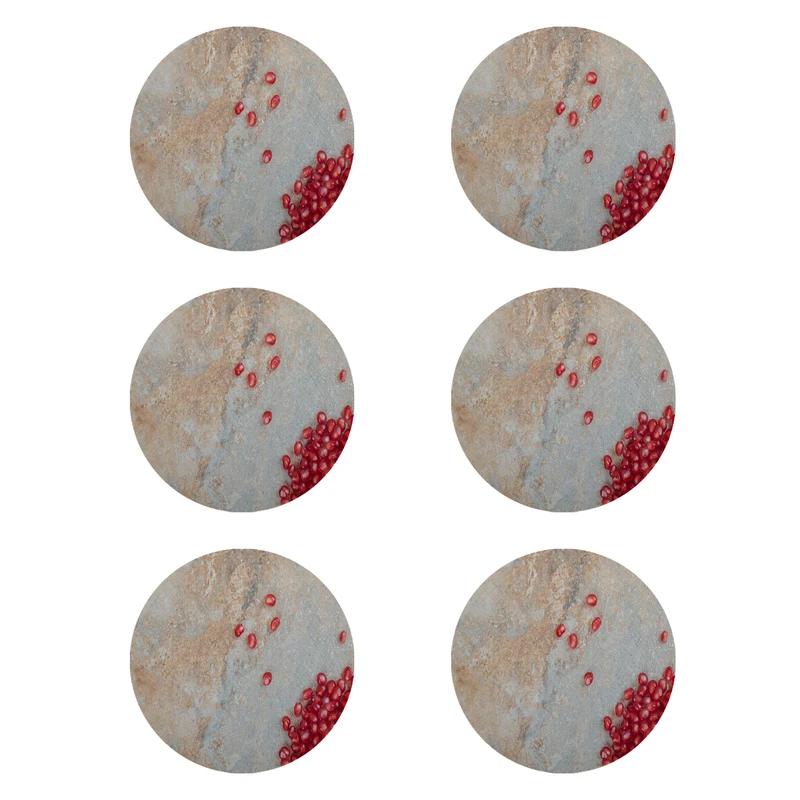 زیر لیوانی طرح انار کد 8426 بسته 6 عددی