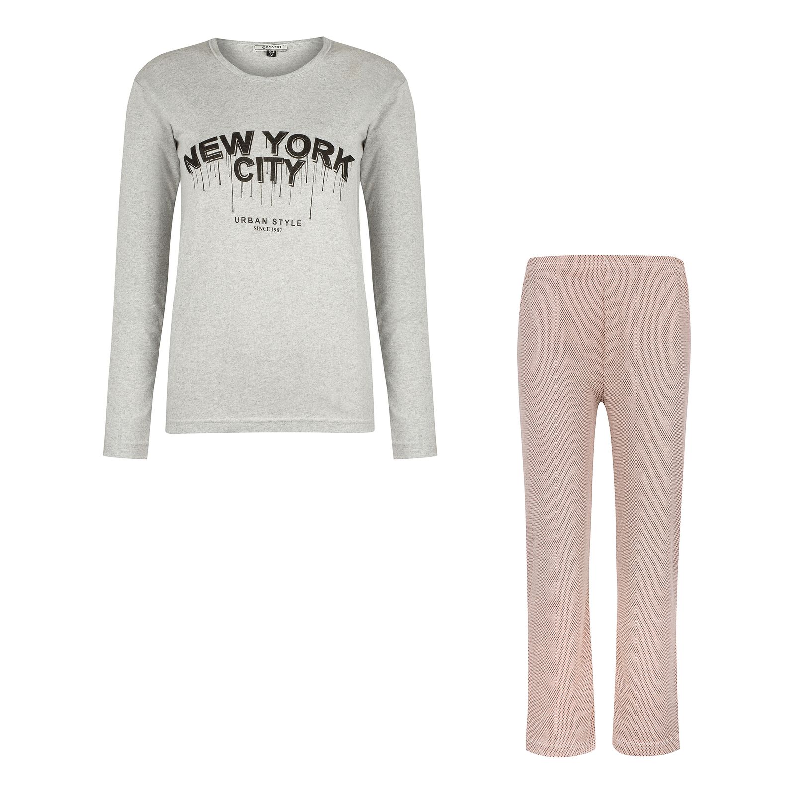 ست تی شرت آستین بلند و شلوار زنانه ایزی دو مدل 473105 - - 1