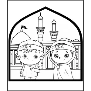 کاغذ رنگ آمیزی طرح زیارت خواهر برادری بسته 50 عددی