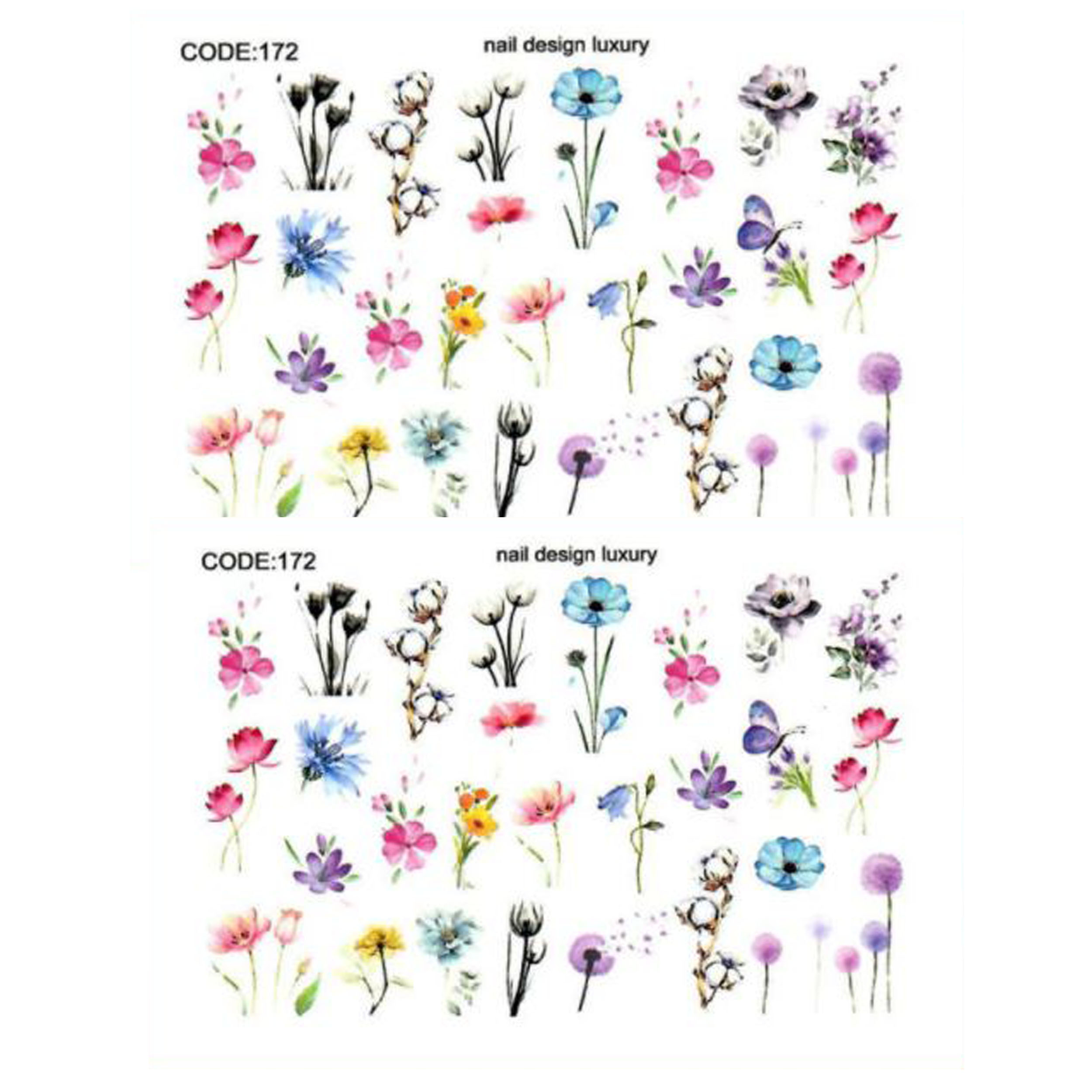 برچسب لنز ناخن کد 172 مجموعه 2 عددی