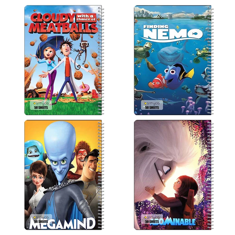 دفتر نقاشي 50 برگ کارنيکا طرح انیمیشن Animation کد 65720 مجموعه 4 عددی