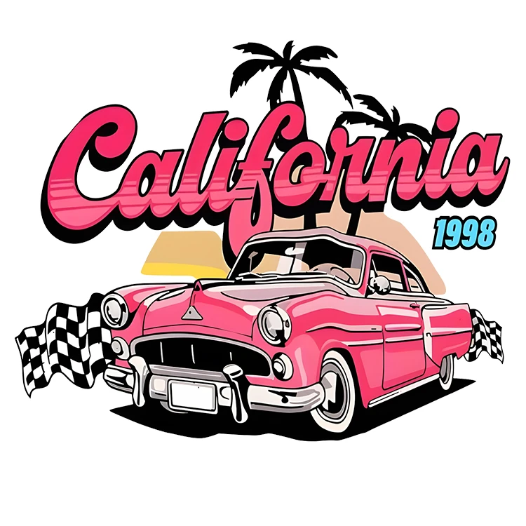 استیکر پارچه و لباس پاد آفرین مدل ماشین کلاسیک کد S5139