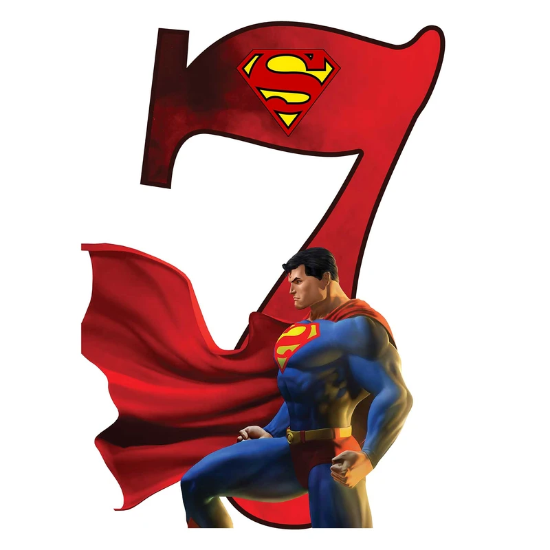   استند رومیزی تولد مدل عدد 7 طرح سوپرمن کد 1230
