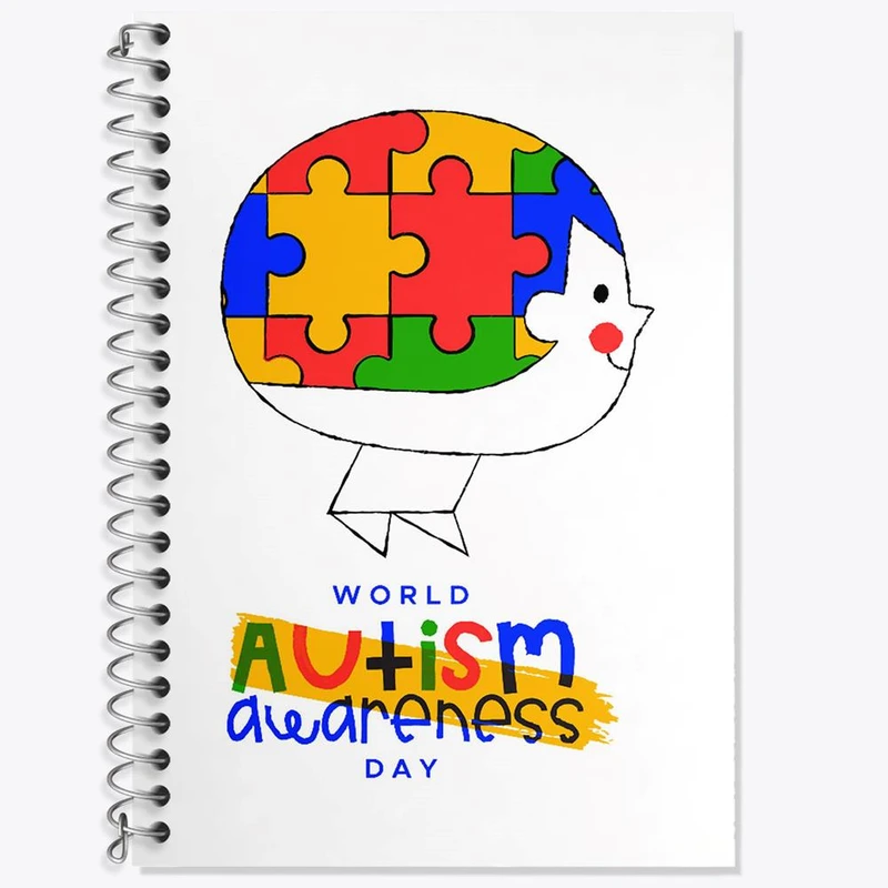 دفتر زبان 50 برگ خندالو مدل دو خط طرح اتیسم Autism کد 26724