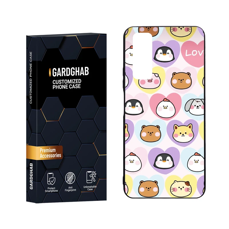  کاور گارد قاب مدل دور ژله ای پشت گلس فانتزی مناسب برای گوشی موبایل هوآوی Y7a