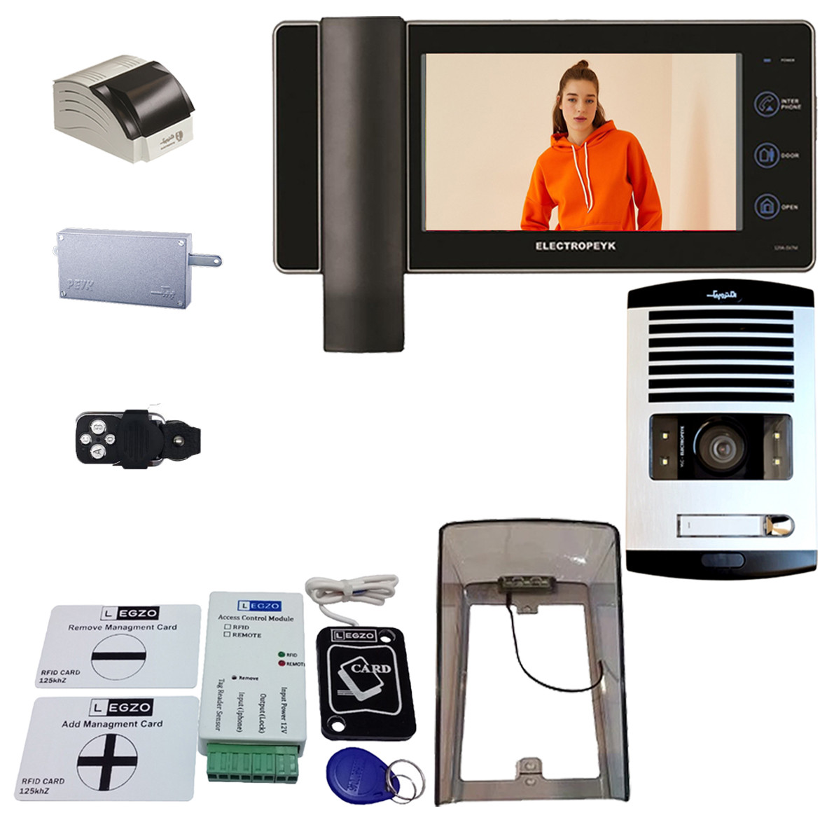 دربازکن تصویری الکتروپیک مدل FD1086/1294/Black/1 یک واحدی باماژول ریموت دار