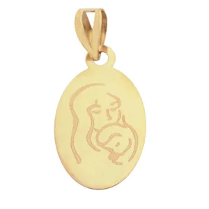 آویز گردنبند طلا 18 عیار زنانه طلای مستجابی مدل مادر حکاکی کد 4