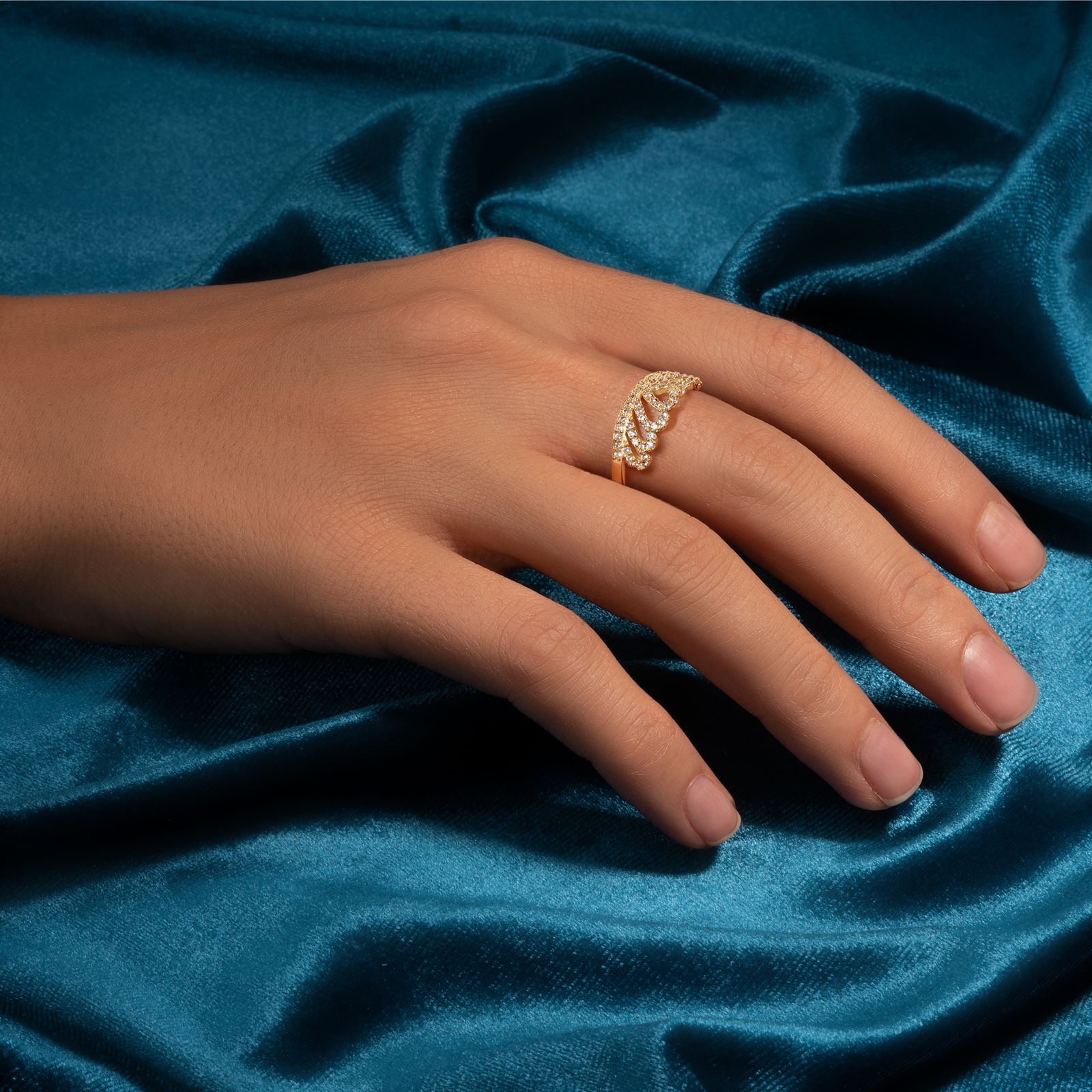 انگشتر طلا 18 عیار زنانه جواهری سون مدل 3255 -  - 4