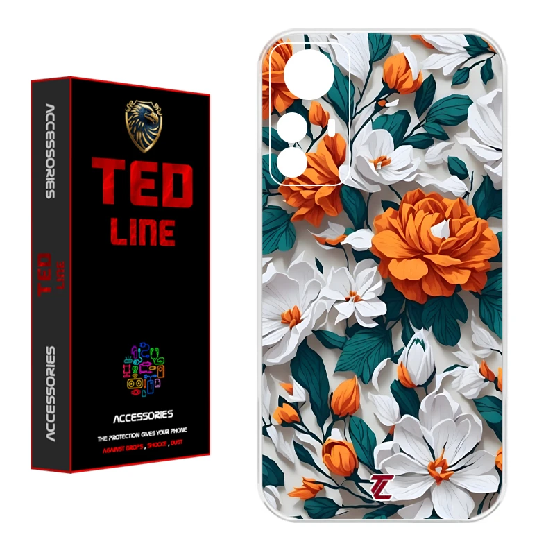 کاور تدلاین طرح گل نارنجی کد 1229 مناسب برای گوشی موبایل شیائومی Redmi Note 12S