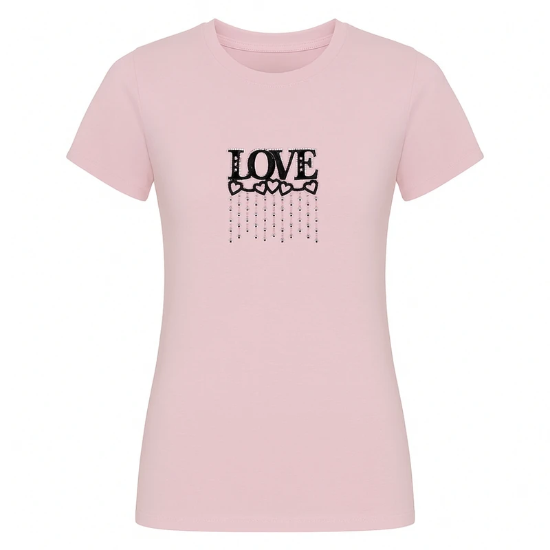 تی‌شرت آستین کوتاه زنانه مدل  love me