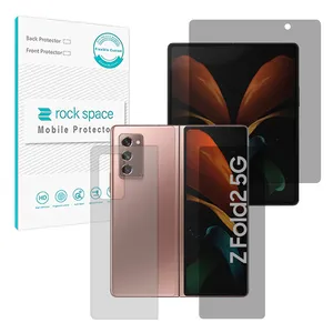 Rock space Resistant model privacy screen protector suitable for Samsung Galaxy Z Fold 2 mobile phone along with back protector