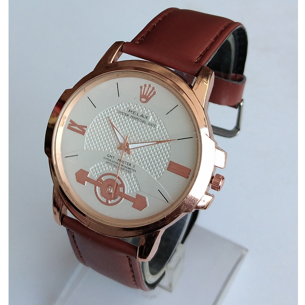 ساعت مچی عقربه ای پسرانه مدل بندچرمی کد 212