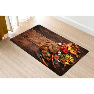 پادری مدل سه لایه رویه مخمل طرح آشپزخانه کد S608 سایز 75x45 سانتی متر