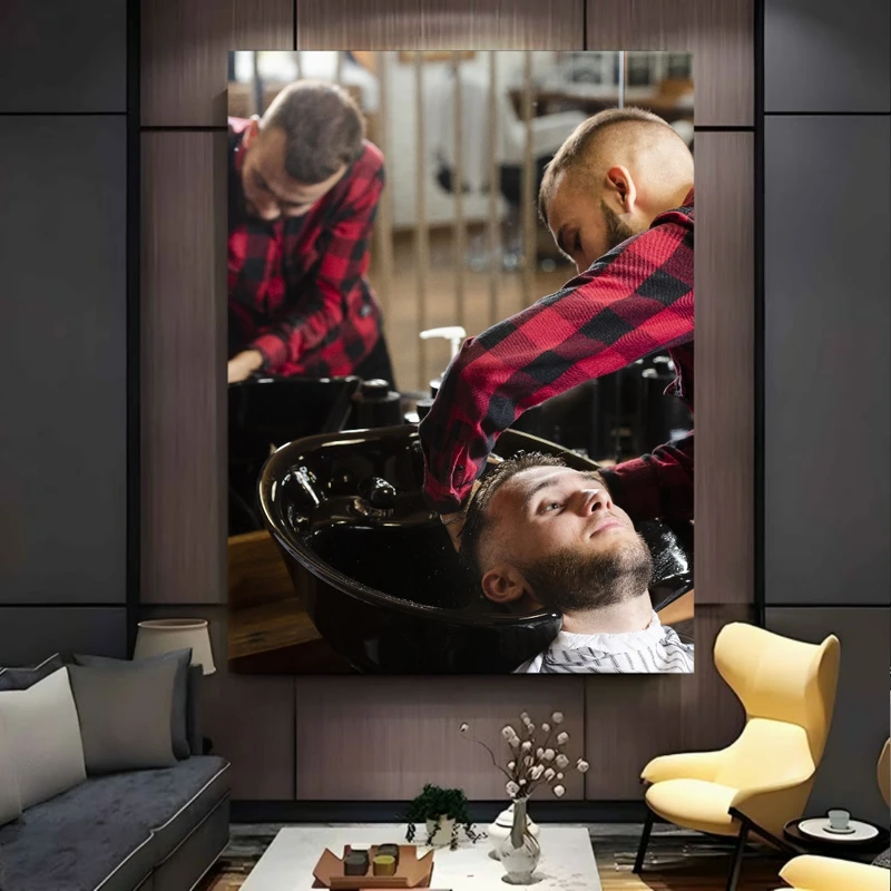 پوستر طرح آرایشگاه مردانه مدل شستشوی مو کد PY250