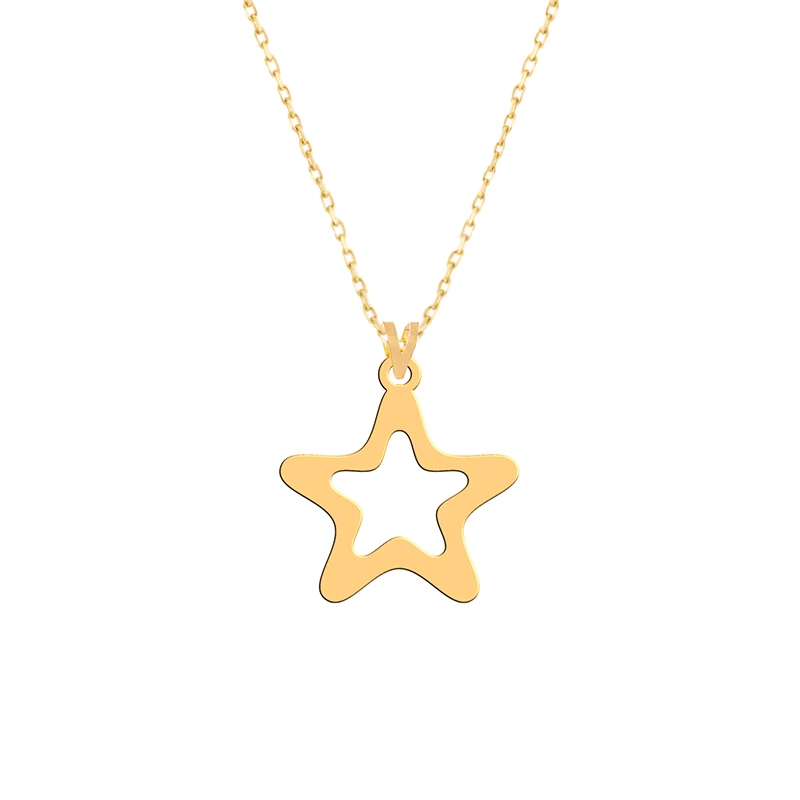 گردنبند طلا 18 عیار زنانه فرشته طرح ستاره کد WNLZ-000130