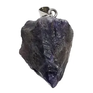 آویز گردنبند زنانه مدل بلور آمیتیست کد 32