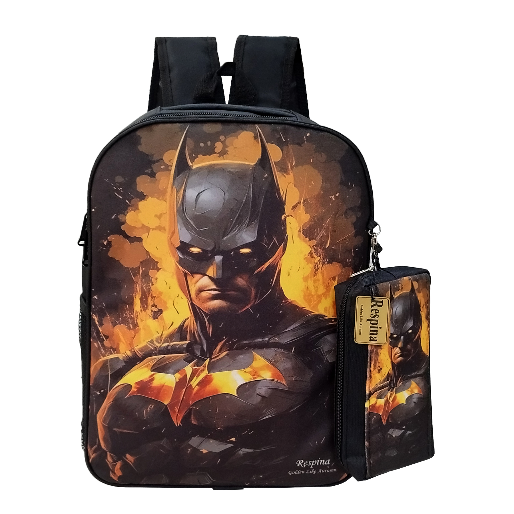 کوله پشتی مدرسه رسپینا مدل بتمن به همراه جامدادی