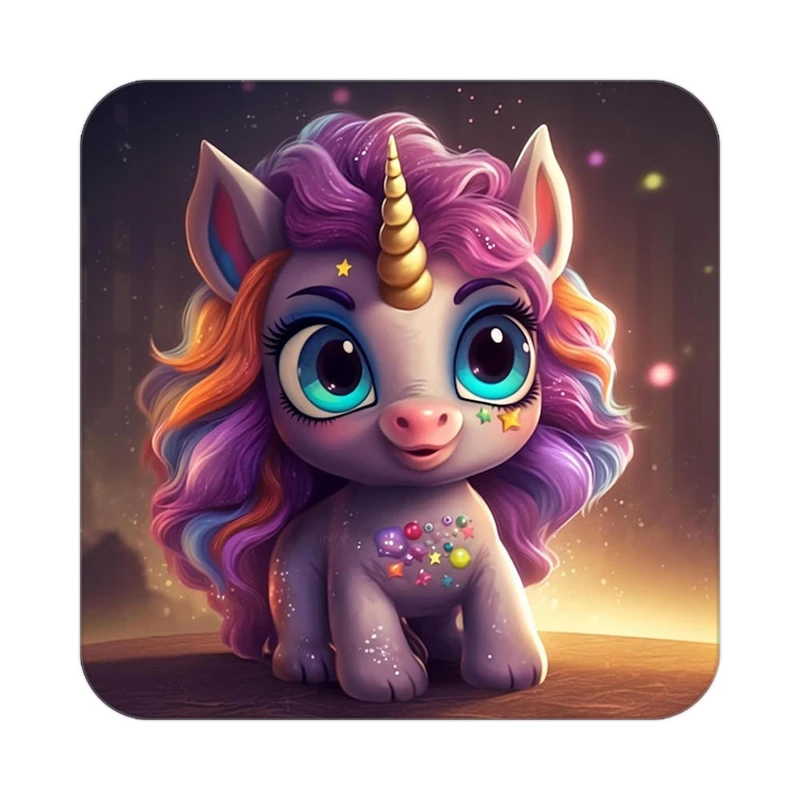 زیر لیوانی کاکتی طرح اسب تک شاخ و یونیکورن مدل mp29291