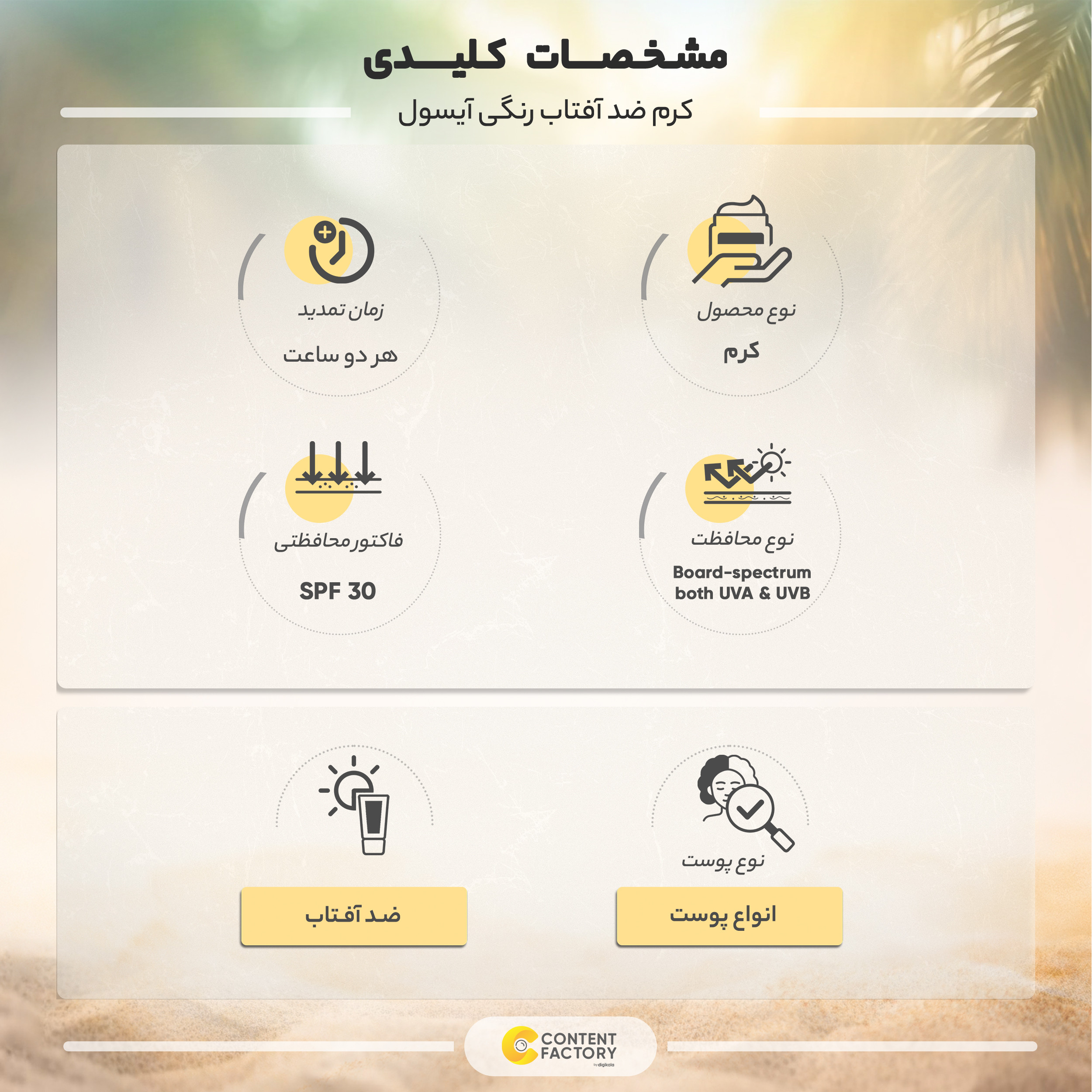 کرم ضد آفتاب رنگی دور چشم آیسول SPF30 مدل TEYE محافظ UVA ،UVB، مناسب انواع پوست حجم 15 میلی‌لیتر