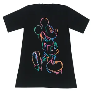 تی شرت لانگ آستین کوتاه زنانه مدل میکی موس رنگ مشکی