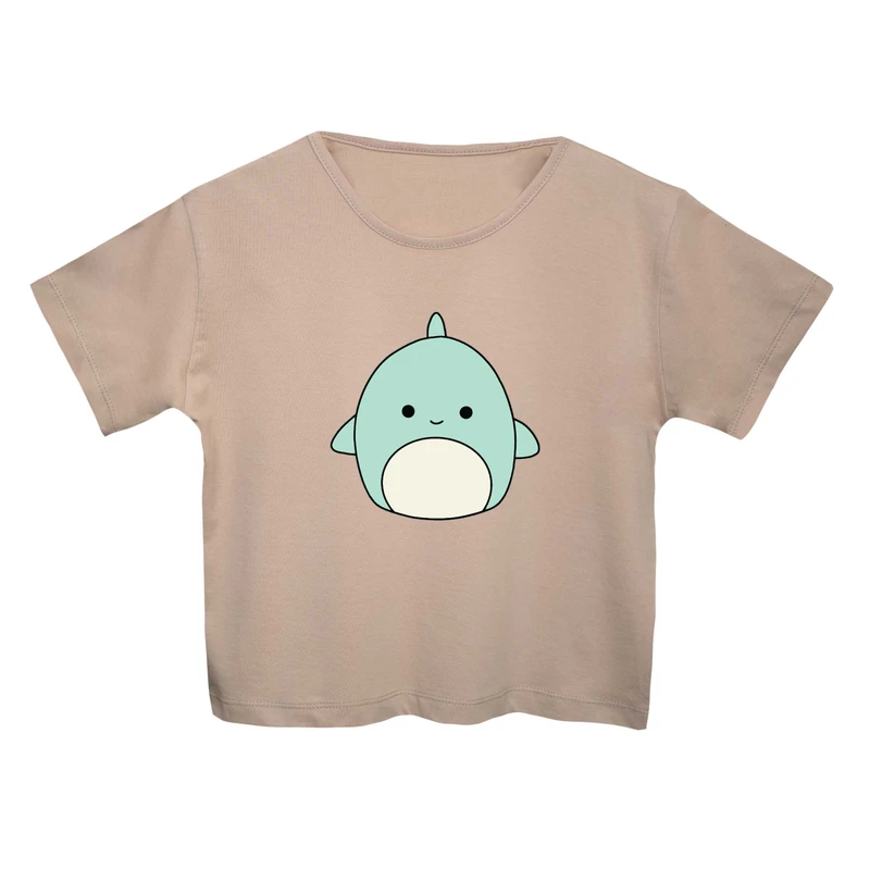 کراپ‌تی شرت آستین کوتاه زنانه مدل بامزه