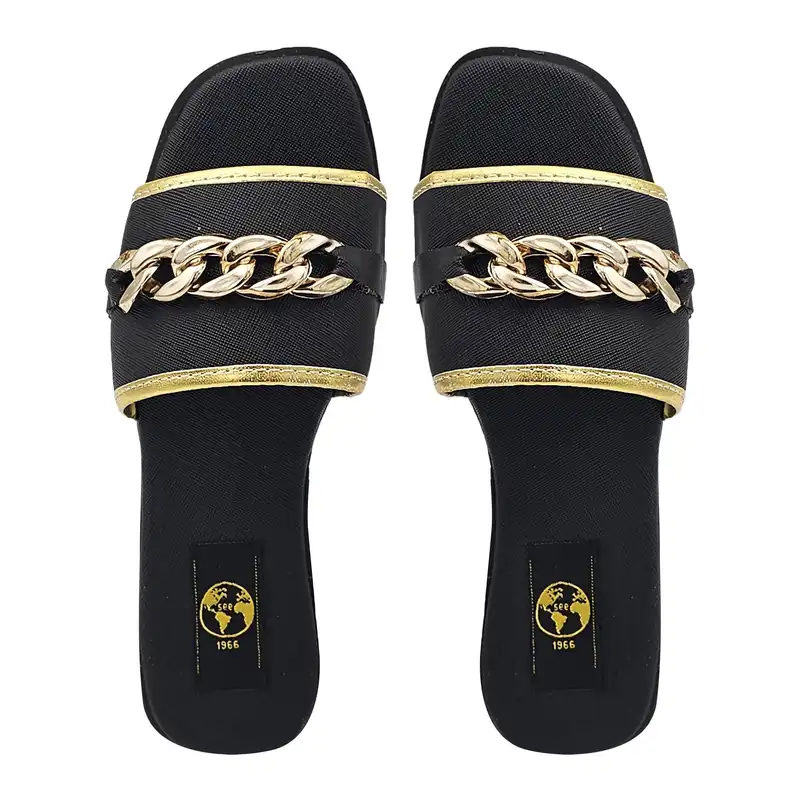 صندل زنانه سیی مدل زنجیری کد 2104