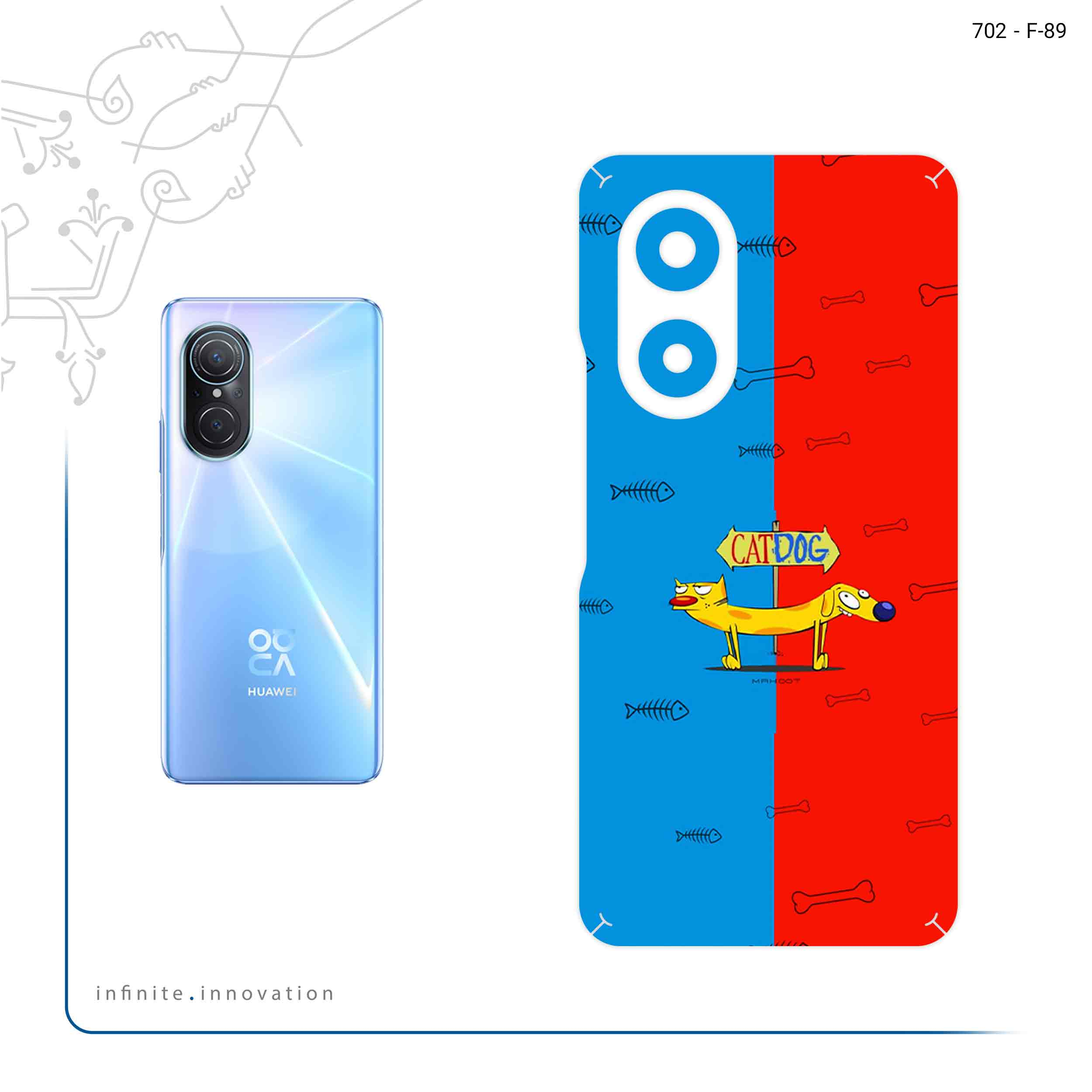 برچسب پوششی ماهوت مدل CatDog مناسب برای گوشی موبایل هوآوی Nova 9 SE