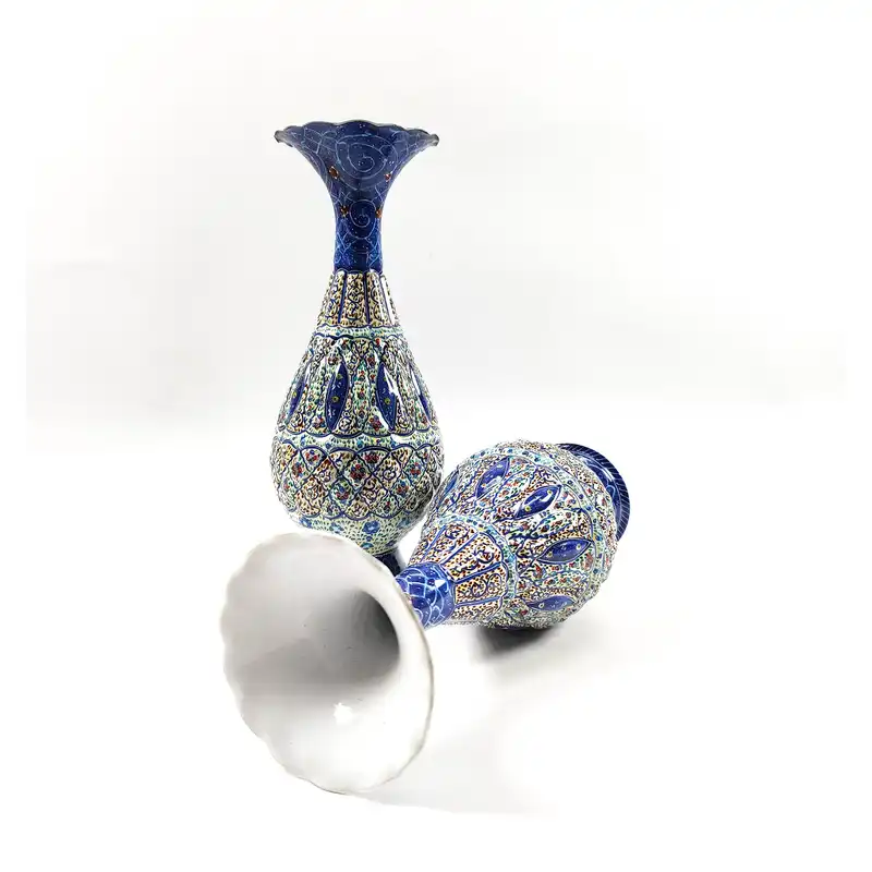 گلدان میناکاری مدل شیرازی کد G25 مجموعه 2 عددی