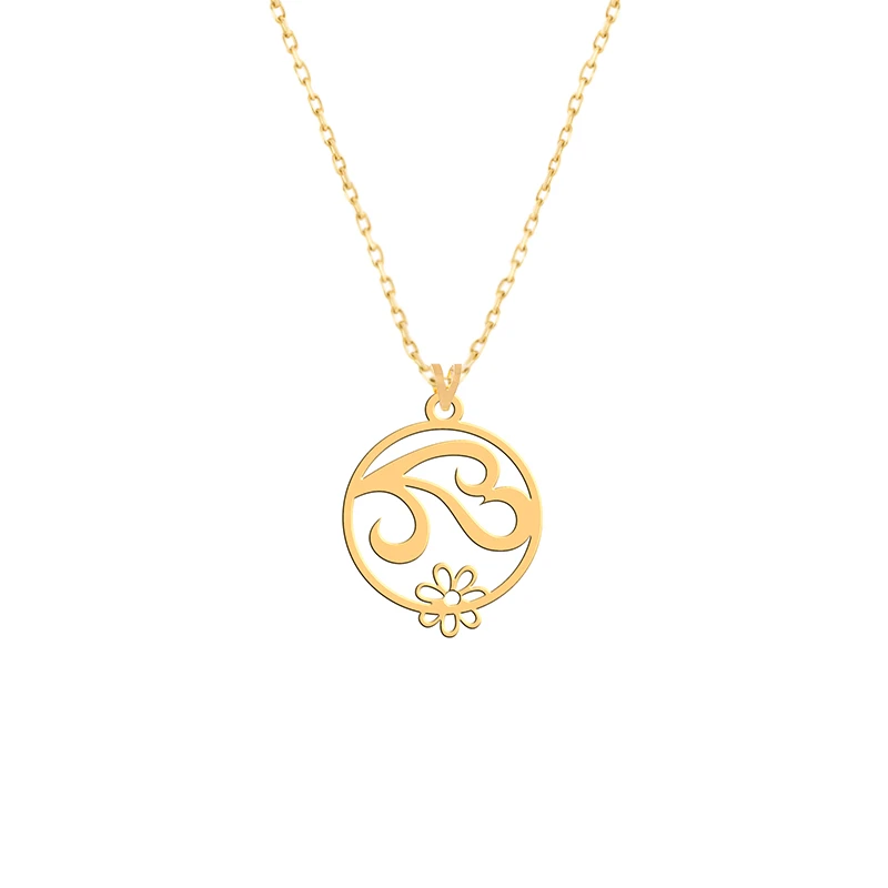 گردنبند طلا 18 عیار زنانه فرشته مدل گل   WNLZ-000273
