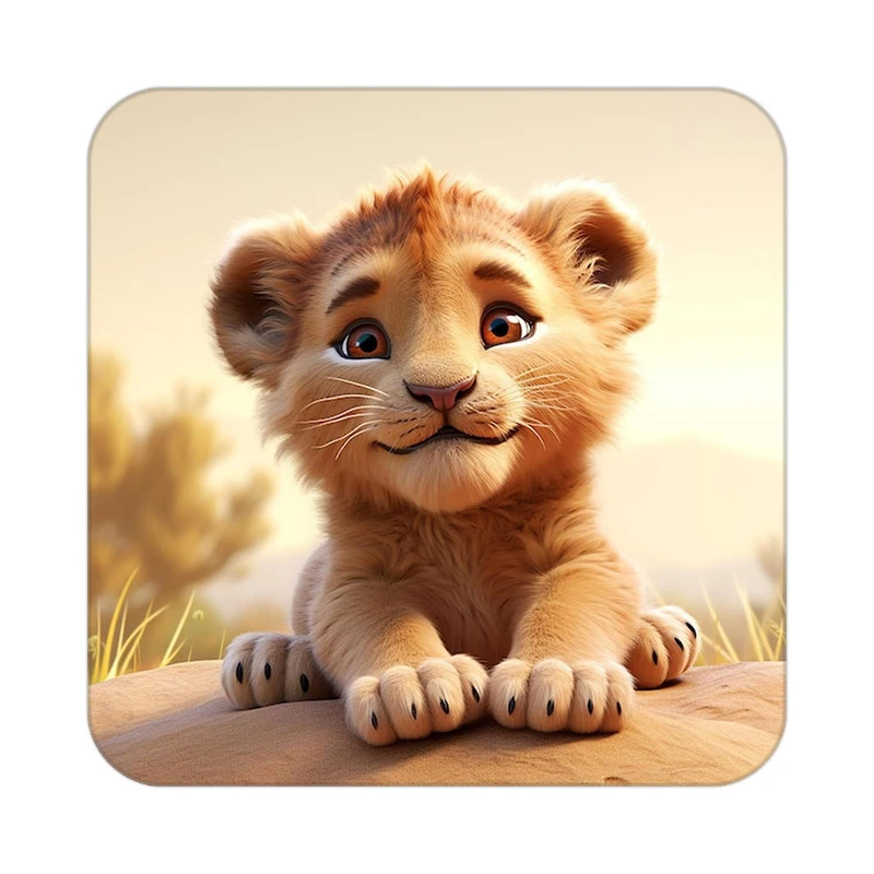 زیر لیوانی کاکتی طرح شیر مدل mp22789