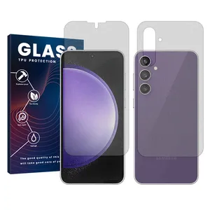 Glass Resistant model Matte screen protector suitable for Samsung Galaxy S23 FE mobile phone along with the back protector