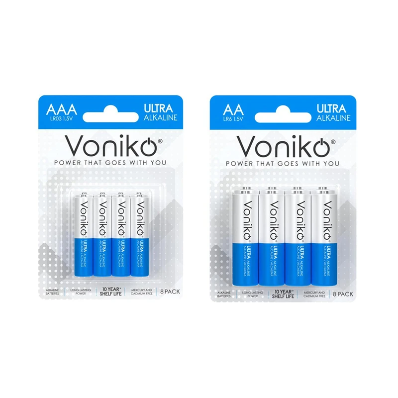 باتری قلمی و نیم قلمی ونیکو مدل LR03/8PK - LR6/8PK بسته 8 عددی