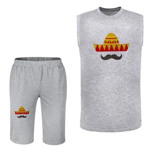 ست تاپ و شلوارک مردانه مدل کلاه اسپانیایی کد SH13طوسی